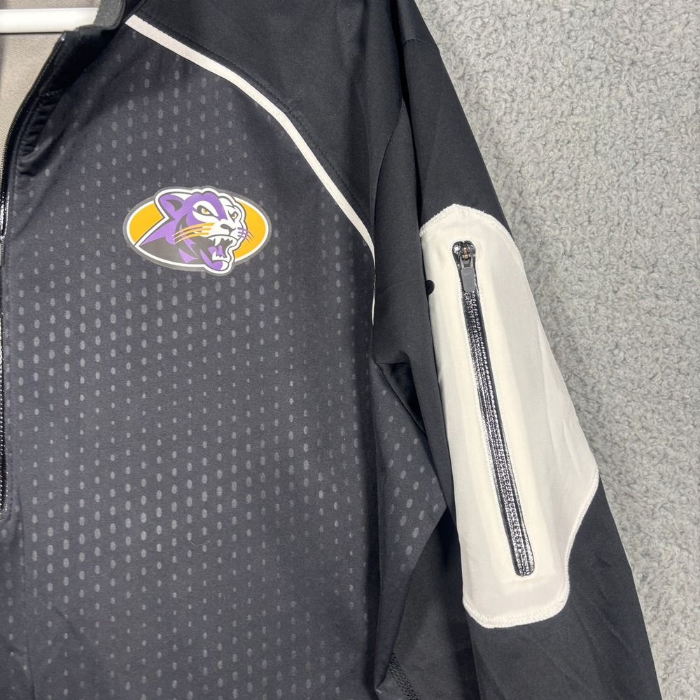 Nike Pullover Mens L Black 1/4 Zip Panther Athletic Sleeve Pocket Reflective - Picture 2 of 9
